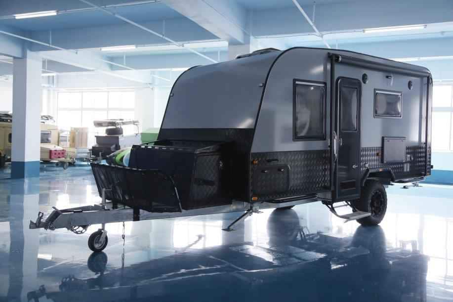 Off Road Camping Trailer In Warehouse Showroom