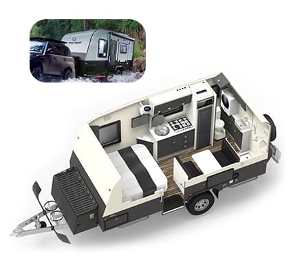 16 ft Off-road Caravan layout illustration