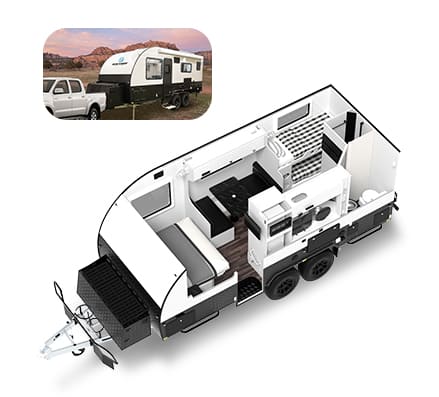 19 ft Caravan layout illustration