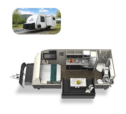 19 ft Extend Caravan layout illustration