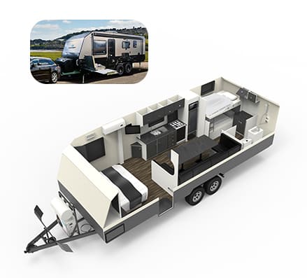 21 ft Caravan layout illustration