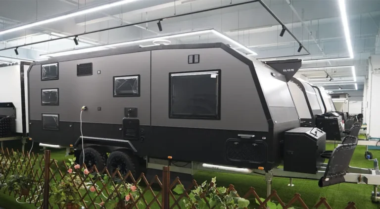 Ecocampor off-road caravan on display in the factory showroom — OEM, ODM and white label supply for Australian dealers